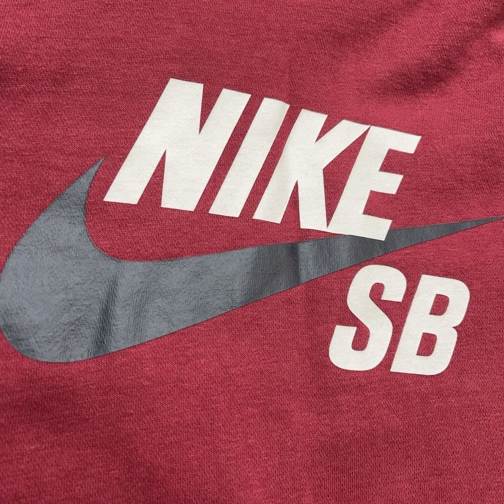 Nike‎ SB Skate Hoodie Mens M Burgundy Icon Skateboarding Sweatshirt Streetwear